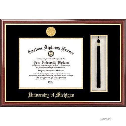 Campus Images MI982PMHGT University of Michigan Tassel Box and Diploma Frame 8.5 x 11