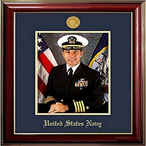 Campus Images NAPCL001 Navy Portrait Classic Frame with Gold Medallion 8 x 10