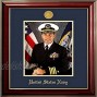 Campus Images NAPCL001 Navy Portrait Classic Frame with Gold Medallion 8 x 10
