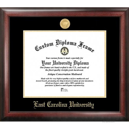 Campus Images NC995GED East Carolina University Embossed Diploma Frame 11 x 14 Gold