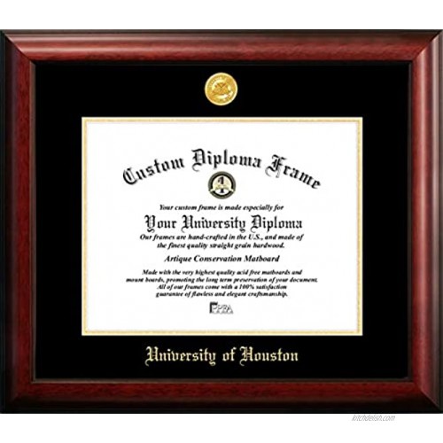 Campus Images TX954GED University of Houston Embossed Diploma Frame 11 x 14 Gold 14 x 11