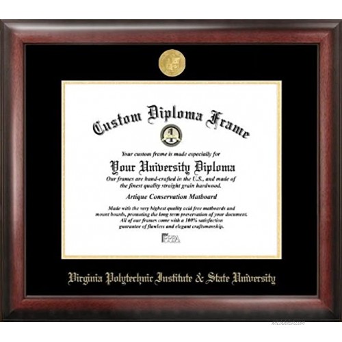 Campus Images VA999GED Virginia Tech Embossed Diploma Frame 13.5 x 15.5 Gold