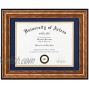 CORE ART Gold Diploma Frames 8.5x11 with Navy Blue Mat or 11x14 without Mat for Diplomas Documents Certificates College Degree and More. Semi-Tempered Real Glass Panel