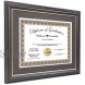 CreativePF [11x14bk.gd] Black Frame with Gold Rim Black Matting Holds 8.5 by 11-inch Diploma with Easel and Installed Hangers