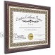 CreativePF [8.5x11mh gd] Mahogany with Gold Inlay Certificate Frame Displays 8.5 by 11-inch Media Diploma Frame with Installed Stand Wall Hanger