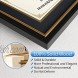 CREKERT Diploma Frame 11x14 Picture Frame Solid Wood Shatter-Resistant Glass for Documents Certificate Blackgold Frame 8.5x11 with Mat Black Mat 1 Pack
