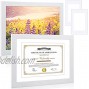 Diploma Frame 8.5x11 White Certificate Frames for Wall or Tabletop Display Set of 2 College Degree Frame for Diploma Document Photo Certificate 8.5×11 Inch with Mat 11×14 Inch Without Mat