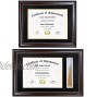 Diploma Frame with Tassel Holder Tassel Shadowbox & Certificate Document Degree Frame 2pcs; Diploma Frames 8.5x11 with Mat Double Matted Black over Gold