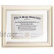 Ellie & Saige 8.5 x 11'' 11 x 14 without mat Cream and Gold Wooden Diploma Frame Degree Frame Certificate Frame or Document Frame With White And Gold Mat AND Matching 5 x 7'' Picture Frame