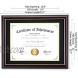 ELSKER&HOME 8.5x11 Diploma Frame Matte Reddish Brown Wood Color Frame Made for Certificates&Document Sized 8.5x11 Inch with Mat and 11x14 Inch without Mat Double Mat Black with Golden Rim
