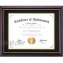 ELSKER&HOME 8.5x11 Diploma Frame Matte Reddish Brown Wood Color Frame Made for Certificates&Document Sized 8.5x11 Inch with Mat and 11x14 Inch without Mat Double Mat Black with Golden Rim