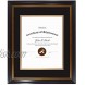 Golden State Art 11x14 Black Gold & Burgundy Color Frame for Diploma Certificate Includes Double Mat and Real Glass Black Over Gold Double Mat for 8x10 Print 2-Pack