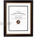 Golden State Art 11x14 Frame for Diploma Certificate Sawtooth Hangers for Wall Mounting with Real Glass Black Gold & Burgundy Molding White Over Black Double Mat for 8.5x11 Diploma