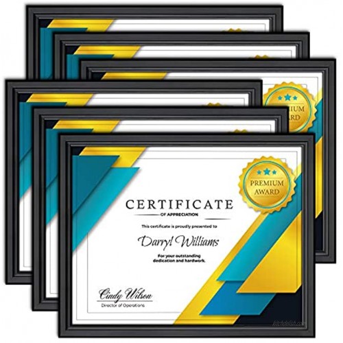 Langdon House 8.5x11 Certificate Frames Set Black 12 Pack Distinguished Edging for Classic Style Richland Collection