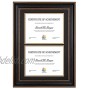 MBC MAT BOARD CENTER Double Diploma Frames for Two2 8.5x11 Certificates Documents Degree with Black Over Gold Mat Wall Mount Display Tempered Glass Vertical 14x20 Black Ornate Gold