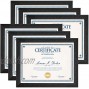 Ophanie 8.5x11 Picture Frames Set of 6 Easy Setup Diploma Certificate Frame with High-Definition Plexiglass for Wall or Tabletop Display Black…
