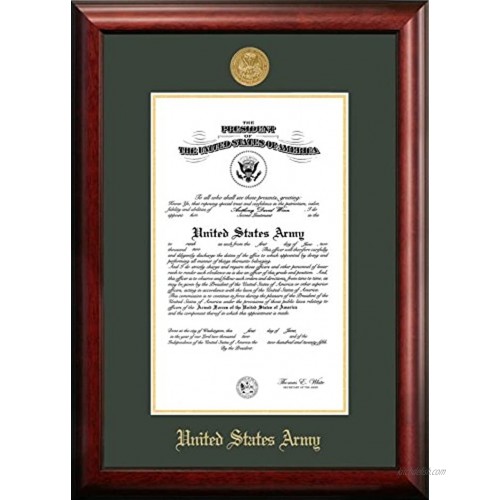 Patriot Army Certificate Frame with Gold Medallion 10 x 14 Inches