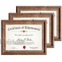 Picture Frames 8.5 x 11 Certificate Document Frame 3 Pack Rustic Art 8.5 x 11 Frame For Tabletop Display Wall Mounting