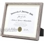 Rustic Grey Diploma Frame Solid Wood 11x14 with Adhesive Wall Hooks Nail Hooks 2 White Mats Sized: 8.5x11 or 8x10 for Documents Degrees Certificate Photo Pictures Certification Tempered Glass