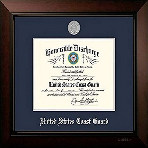 Campus Images CGDLG002 Coast Guard Discharge Legacy Frame with Silver Medallion 8.5 x 11