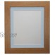 FRAMES BY POST Metro Oak Photo Picture Poster Frame with Blue Mount Plastic Glass 14\ x 8\ For Pic Size 10\ x 4\