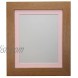 FRAMES BY POST Metro Oak Photo Picture Poster Frame with Pink Mount Plastic Glass 18\ x 12\ For Pic Size 14\ x 8\