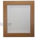 FRAMES BY POST Metro Oak Photo Picture Poster Frame with White Mount Plastic Glass 14\ x 8\ For Pic Size 10\ x 4\