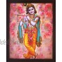 Handicraft Store A Lord Krishna Playing Flute a Elegant & Religious Poster with Frame