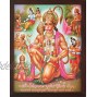 Hanumna in Various Posture During Ram Banvas a Holy Hindu Religious Poster Painting with Frame for Worship Purpose