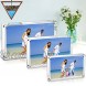 5x7 Acrylic Photo Frame Magnetic Picture Frames 10 + 10MM Thickness Stand in Desk or Table Clear 2 Pack