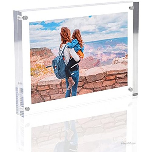 Acrylic Photo Frame Magnetic Acrylic Picture Frames Picture Display Desktop Bookshelf Standing 3.5x5 inch Double Sided Thick Picture Frames Photo Frames Desktop Display 3.5 x 5 inch