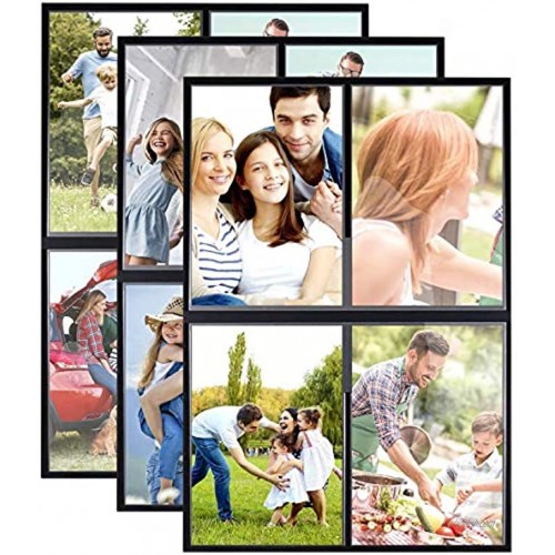 HIIMIEI 4x6 Magnetic Collage Picture Frames for Refrigerator Fridge Magnet Windowpane Collage Photo Pocket Frames 3 Pack Total Hold 12 Pictures