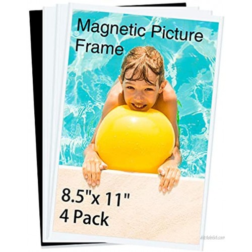 HIIMIEI Magnetic Photo Frames for Refrigerator 8.5x11 4 Pack Fridge Magnets Picture Frame Photo Pocket,Perfect for Displaying Frames,Children Artworks and Schedules