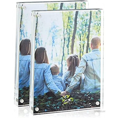 Juvale Magnetic Acrylic Picture Frame for 5 x 7 Inch Photo 2 Pack