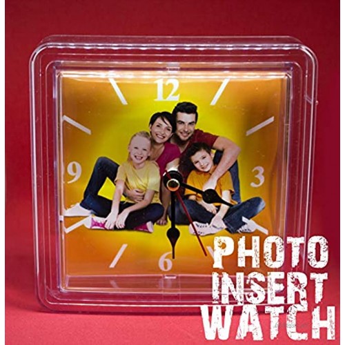 NSD5 Acrylic Square Watch With Magnet Custom Photo Frames S Personalized Snap in Insert Clear Blank DIY Picture Frames-4x4 Size clear 1
