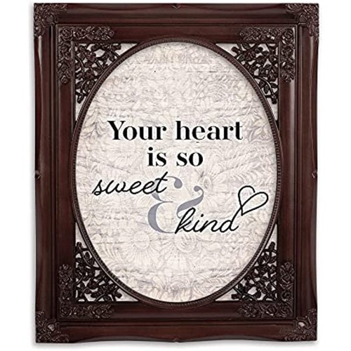 Heart Is So Sweet And Kind Mahogony 8 x 10 Floral Cutout Wall And Tabletop Photo Frame