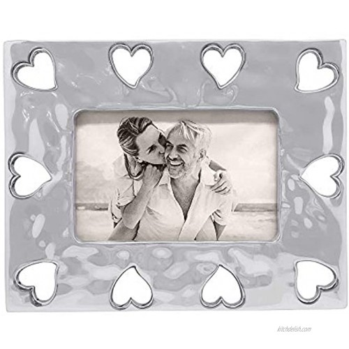MARIPOSA Open Heart Border 4x6 inch Picture Frame Silver