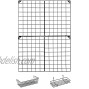 MOOACE Wall Grid with 2 Wire Baskets Photos Grid Panels | Pictures Display | Memo Board | Wall Grid Organizer | Metal Hanging Home Office Decor