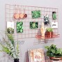 Simmer Stone Rose Gold Wall Grid Panel for Photo Hanging Display & Wall Decoration Organizer Multi-Functional Wall Storage Display Grid 5 Clips & 4 Nails Offered Set of 1 Size 17.7x37.4