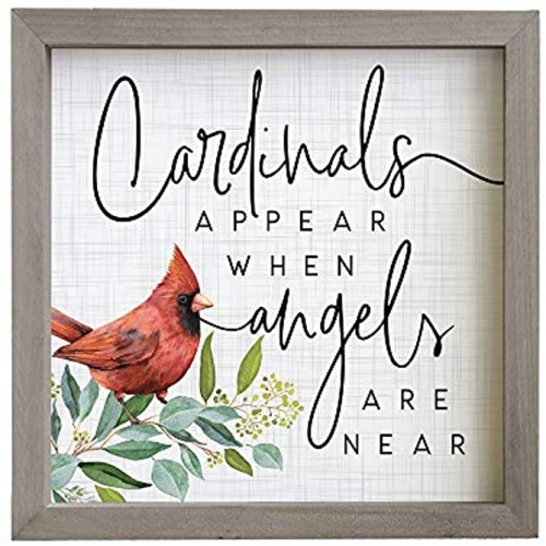 Simply Said INC Rustic Frames Cardinals Appear When Angels are Near -10x10 Wood Framed SignRF1257