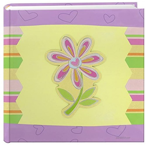 Pioneer Photo Albums 200-Pocket 3-D Striped Flower Applique Cover Photo Album 4 by 6-Inch