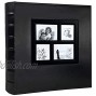 RECUTMS Photo Album 4x6 Holds 500 Photos Black Pages Large Capacity Leather Cover Wedding Family Baby Photo Albums Book Horizontal and Vertical Photos Black