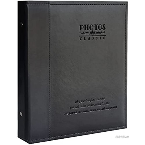 Zoview Leather Photo Album Holds 3X5 4X6 5X7 6X8 8X10 Photos Dust-Free Air-Free and Waterproof Hand Made DIY Albums Black Medium