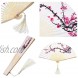 2 Pieces Folding Fans Handheld Fans Bamboo Fans with Tassel Women's Hollowed Bamboo Hand Holding Fans for Wall Decoration Gifts White Cherry and Blue Butterfly Pattern