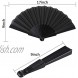4 Pieces Handheld Folding Fan Chinese Fan Oriental Cloth Fabric Fan for Dancing Party Wedding Gifts DIY Decoration Home Decorations Black