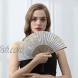 Amajiji Charming Elegant Modern Woman Handmade Bamboo Silk 8.27 21cm Folding Pocket Purse Hand Fan Collapsible Transparent Holding Painted Fan with Silk Pouches Wrapping. CZT-06