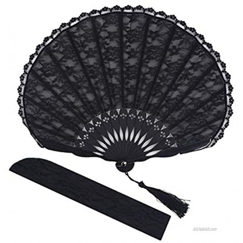 Amajiji Chinese Japanese Vintage Retro Style Bamboo Wood Silk Folding Hand Fan for Women HBSY 23cm 007