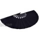 Amajiji Large Folding Hand Rave Fan for Women Men Chinease Japanese Bamboo and Nylon-Cloth Folding Hand Fan for Performance Festival Events Gift Craft Dance Decorations Black