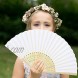 Aneco 18 Pieces 18 Colors Handheld Fans Cloth Hand Fans Bamboo Folding Fans for Wedding Decoration Church Wedding Gifts Party Favors DIY Decoration