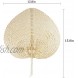 AUEAR 1 Pack Natural Bamboo Raffia Fans Summer Hand Fans for Party Supplies Wedding Camping Style B